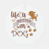 犬との生活が良い引用文おもしろいchihuahua メタルオーナメント (裏面)