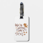 犬との生活が良い引用文おもしろいchihuahua ラゲッジタグ (裏面縦)