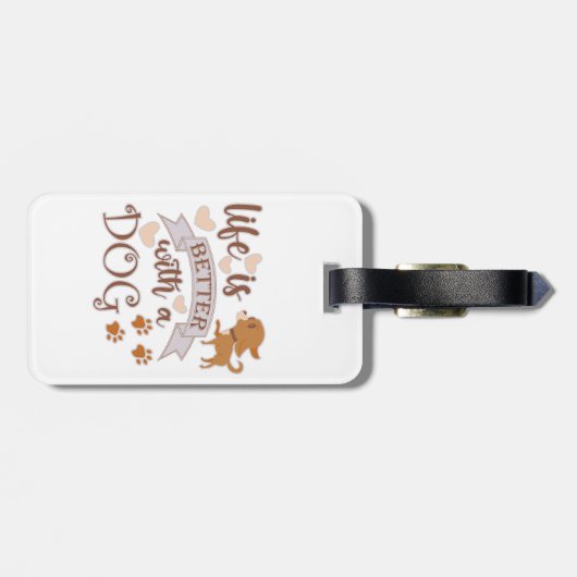 犬との生活が良い引用文おもしろいchihuahua ラゲッジタグ (裏面横)