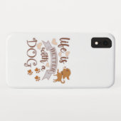 犬との生活が良い引用文おもしろいchihuahua Case-Mate iPhoneケース (裏面(横))