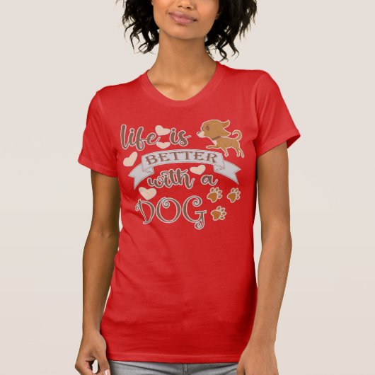 犬との生活が良い引用文おもしろいchihuahua tシャツ (正面)