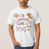 犬との生活が良い引用文おもしろいchihuahua tシャツ (正面)