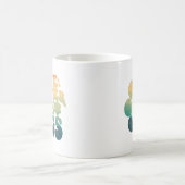 犬との生活が良いGroovyモノグラムレトロ コーヒーマグカップ (中央)