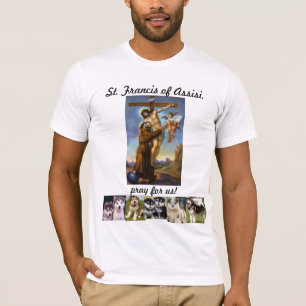 犬とのAssisiのSt Francis Tシャツ