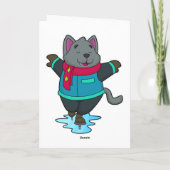 犬とアイススケートとマフラー カード (裏面)