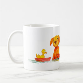 犬とアヒルのキャラクターイラスト コーヒーマグカップ