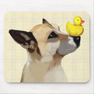 犬とアヒル マウスパッド