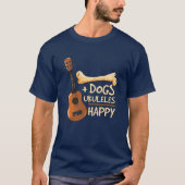 犬とウクレレが私を幸せなノベルティ Tシャツ (正面)