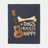 犬とウクレレが私を幸せな引っ越し祝いパーティー フリースブランケット (正面)