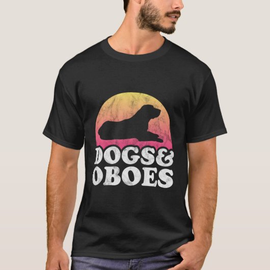 犬とオボエ男と女の犬とオボエ Tシャツ (正面)