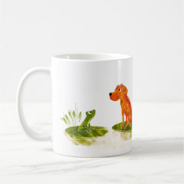 犬とカエルのキャラクターイラスト コーヒーマグカップ