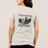 犬とキャンプする女性用Tシャツ トライブレンドＴシャツ (裏面)