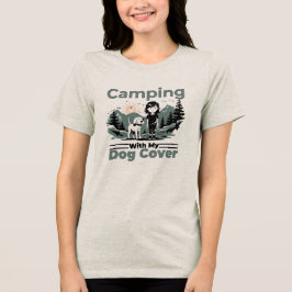 犬とキャンプする女性用Tシャツ トライブレンドＴシャツ