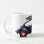 犬とクリスマスの車 コーヒーマグカップ (左)