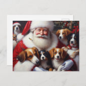 犬とクリスマスサンタクロース2 シーズンポストカード (正面/裏面)