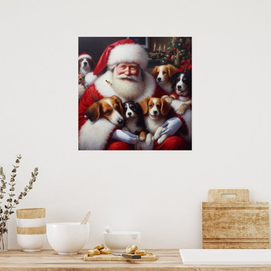 犬とクリスマスサンタクロース2 ポスター (キッチン)