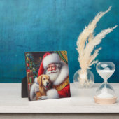 犬とクリスマスサンタクロース3 フォトプラーク (インサイチュ)