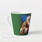 犬とクリスマスサンタクロース4 カフェラテマグ (左アングル)