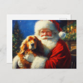 犬とクリスマスサンタクロース4 シーズンポストカード (正面/裏面)