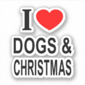 犬とクリスマス大好き!犬とクリスマス Vinyl シール (正面)