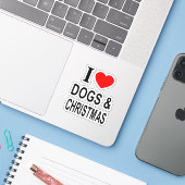 犬とクリスマス大好き!犬とクリスマス Vinyl シール (ノートパソコンとiPhone)