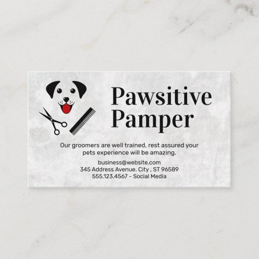 犬とグルーミングのアイコン 名刺 (正面)