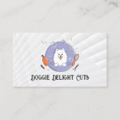 犬とグルーミングツールのロゴ 名刺 (正面)