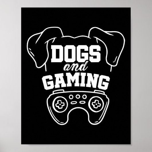 犬とゲーム好き ゲーマー ビデオゲーム プレーヤー ゲーム おたく ポスター (正面)
