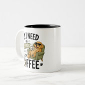 犬とコーヒーさえあればそれでいい ツートーンマグカップ (正面左)