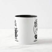 犬とコーヒーで走り回る 11 oz. コンボ マグカップ (中央)