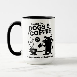 犬とコーヒーで走り回る 15ozコンボ マグカップ