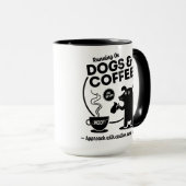 犬とコーヒーで走り回る 15ozコンボ マグカップ (正面右)