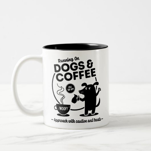 犬とコーヒーで走り回る 330ml ツートーンマグカップ (左)