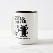 犬とコーヒーで走り回る 470ml ツートーンマグカップ (正面左)