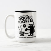 犬とコーヒーで走り回る 470ml ツートーンマグカップ (左)