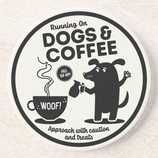 犬とコーヒーで走る  コースター (正面)
