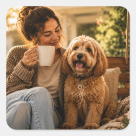 犬とコーヒー スクエアシール