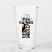犬とサッカーに気を取られやすい タンブラーグラス (正面)