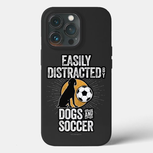 犬とサッカーのケースメイトiPhに容易に気を取られる Case-Mate iPhoneケース (裏面)