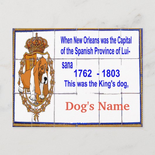 犬とタイル壁パーソナライズされた ポストカード (正面)