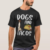 犬とタコスのアイリッシュ赤と白セッターメキシカン Tシャツ (正面)