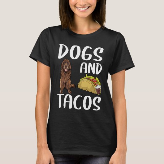 犬とタコスのニューファンドランドのメキシコ料理 Tシャツ (正面)