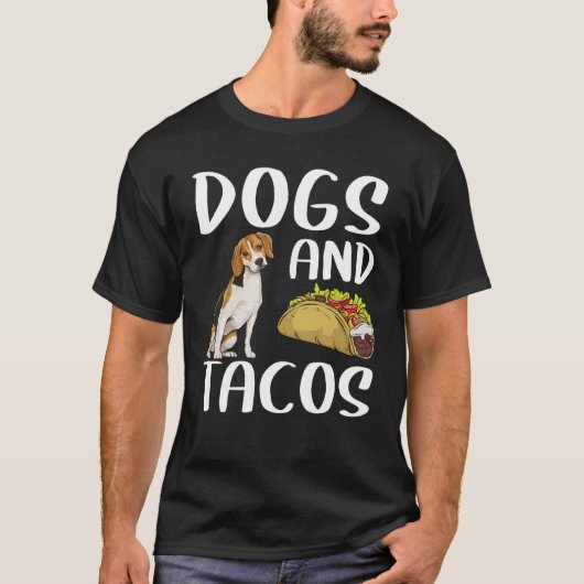犬とタコスのビーグルのメキシコ料理 Tシャツ (正面)