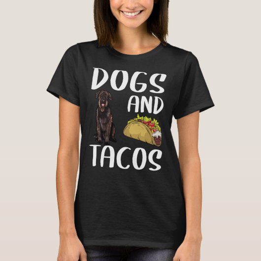 犬とタコスの巨大シュナウツァーメキシコ料理 Tシャツ (正面)