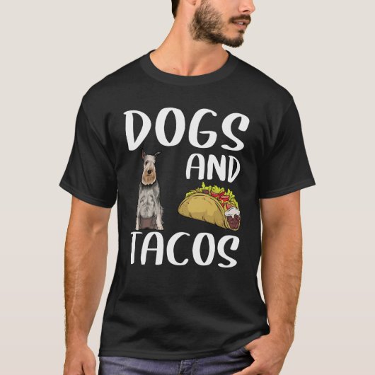 犬とタコス標準シュナウツァーメキシコ食品 Tシャツ (正面)