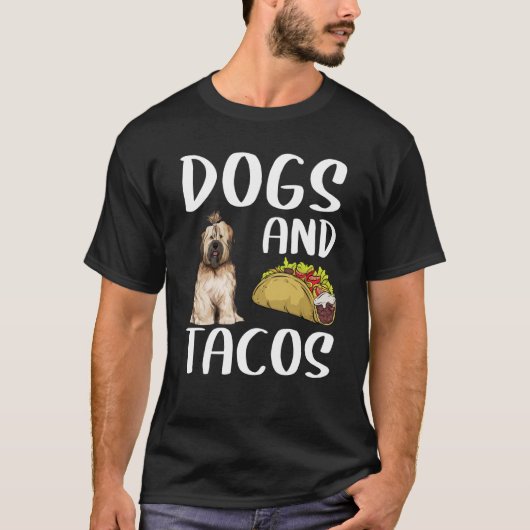 犬とタコス チベタン・テリア メキシコ料理 Tシャツ (正面)