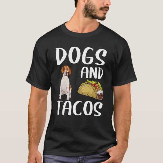 犬とタコス・ハリアメキシコ料理 Tシャツ (正面)