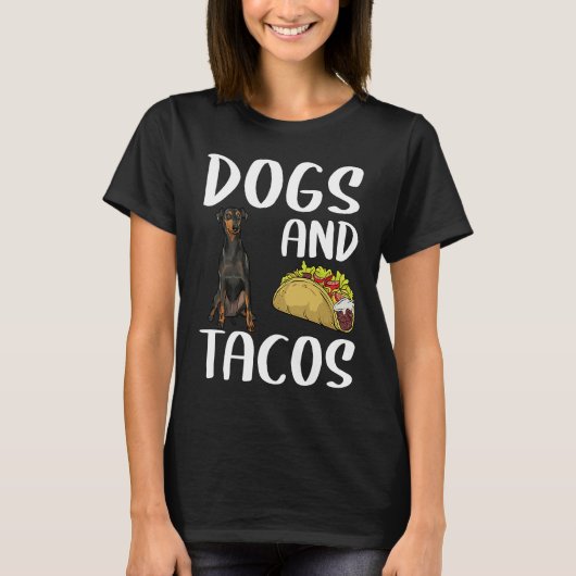 犬とタコスManchester Terrierメキシコ料理 Tシャツ (正面)