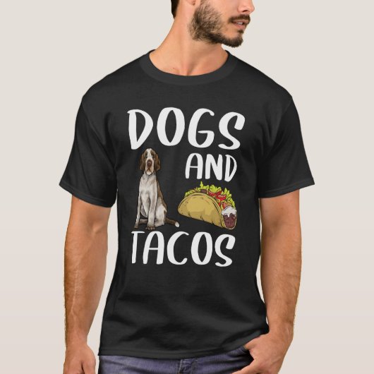 犬とタコスSpinoni Italianiメキシコ料理 Tシャツ (正面)