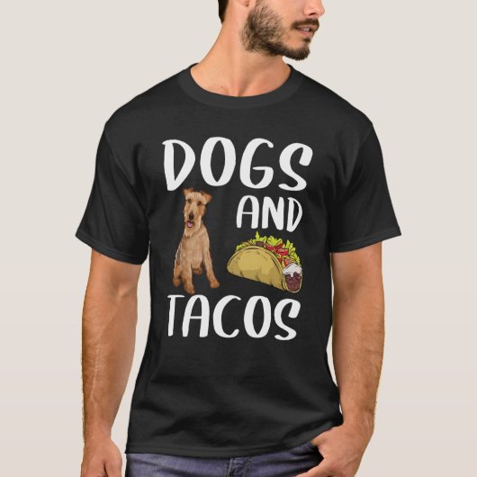犬とタコスWelshテリアのメキシコ料理 Tシャツ (正面)